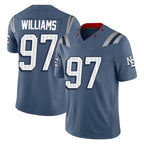 NE.Patriots #97 Milton Williams Player Blue Limited Rivalries Collection Home Game Ddoa Stitched Jerseys
