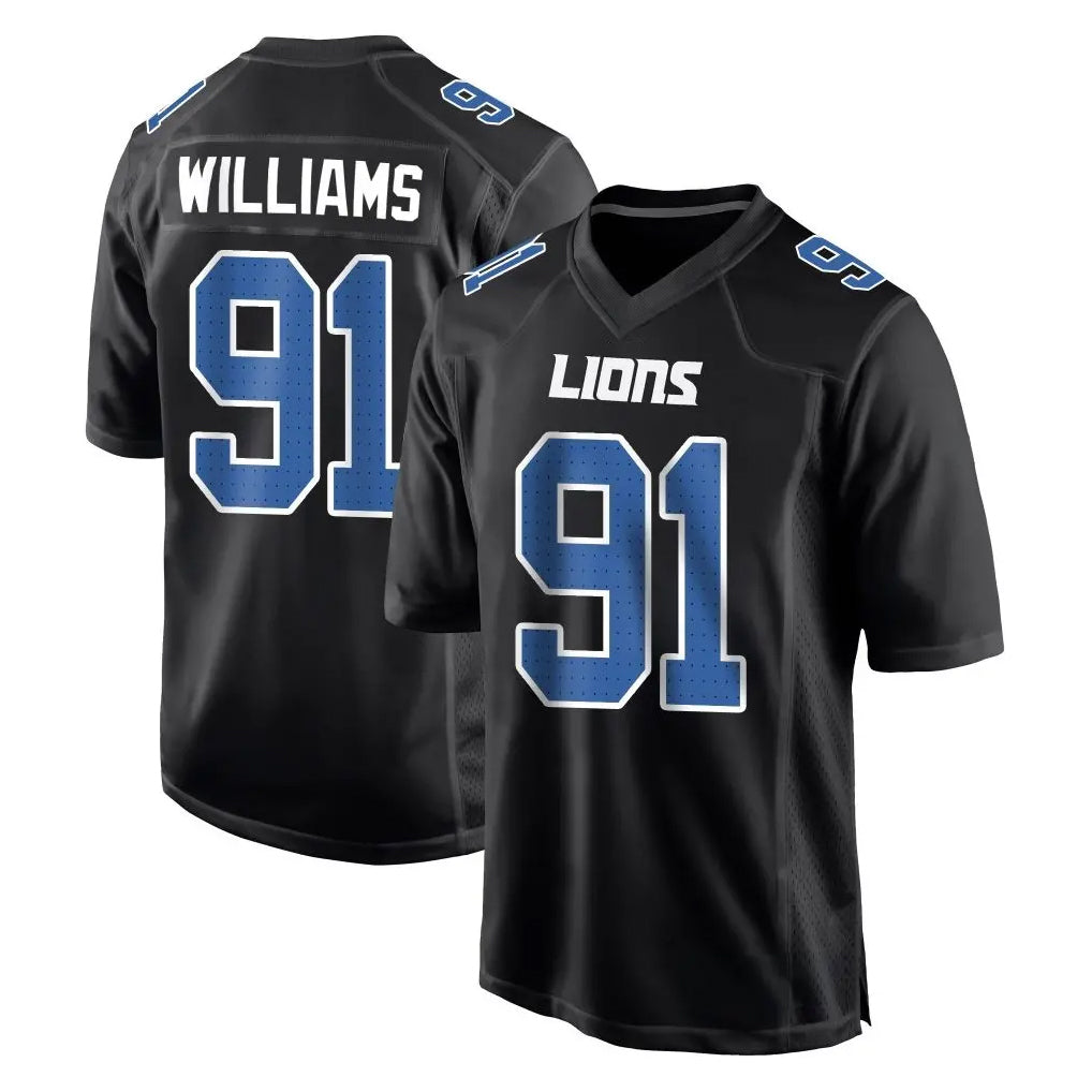 D.Lions #91 Tyleik Williams Player Black Fashion Home Game Ddoa Stitched Jerseys