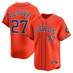 H.Astros #27 Jose Altuve Player Orange Home Limited Ddoa Stitched Jerseys