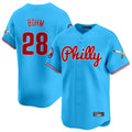 P.Phillies #28 Alec Bohm Player Light Blue Phillies & Eagles Vapor Premier Limited Home Ddoa Stitched Jerseys