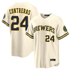 M.Brewers #24 William Contreras Player Cream Home Limited Ddoa Stitched Jerseys