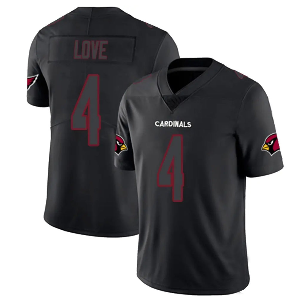 A.Cardinals #4 Jeremiyah Love Player Black Impact Limited Home Game Ddoa Stitched Jerseys