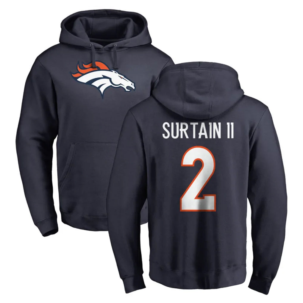 D.Broncos #2 Pat Surtain II Player Navy Pullover Hoodie Limited Ddoa Stitched Jerseys