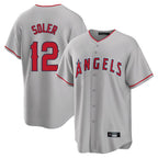 LA.Angels #12 Jorge Soler Player Gray Home Game Ddoa Stitched Jerseys