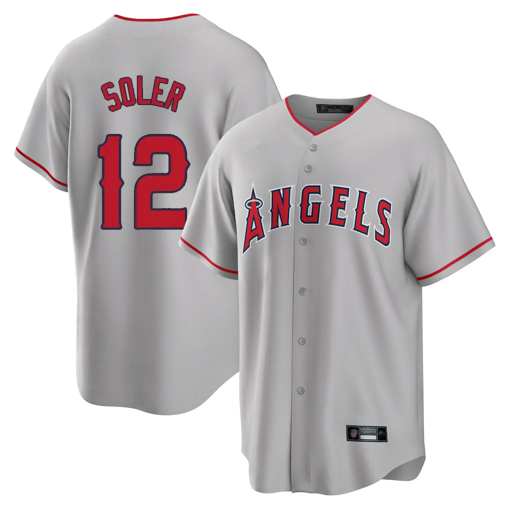 LA.Angels #12 Jorge Soler Player Gray Home Game Ddoa Stitched Jerseys