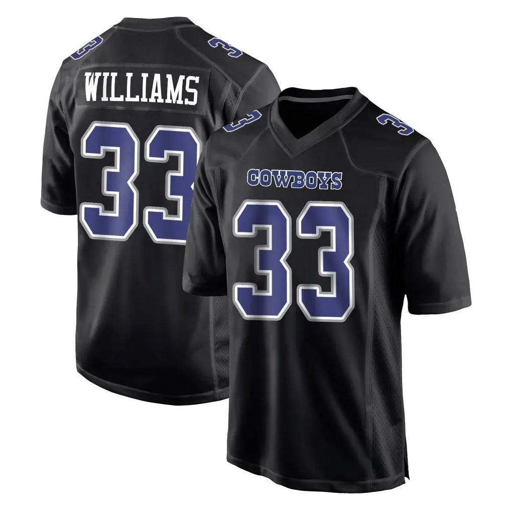 D.Cowboys #33 Javonte Williams Player Carbon Black Fashion Home Game Ddoa Stitched Jerseys