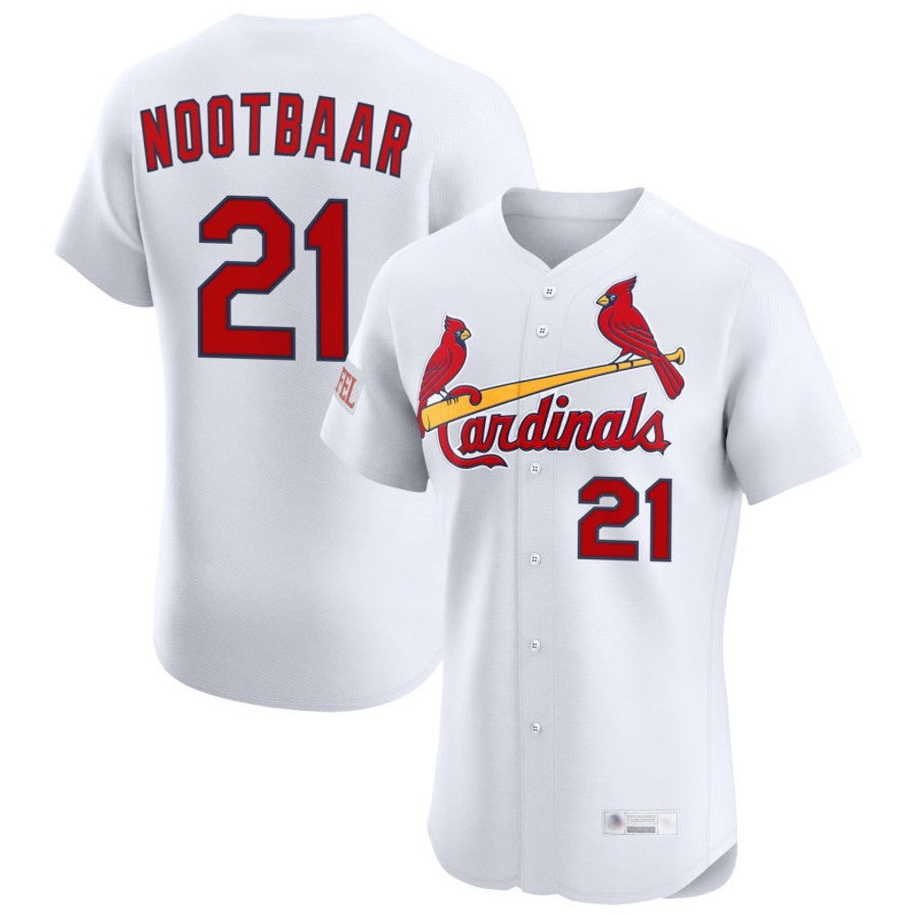 St. Louis Cardinals #21 Lars Nootbaar Player White Home Limited Elite Ddoa Stitched Jerseys