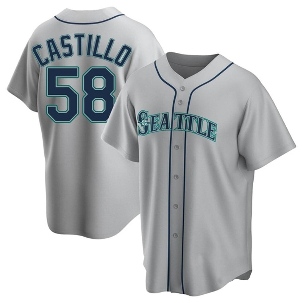 S.Mariners #58 Luis Castillo Player Gray Home Game Ddoa Stitched Jerseys