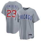 C.Cubs #23 Ryne Sandberg Player Gray Home Game Ddoa Stitched Jerseys