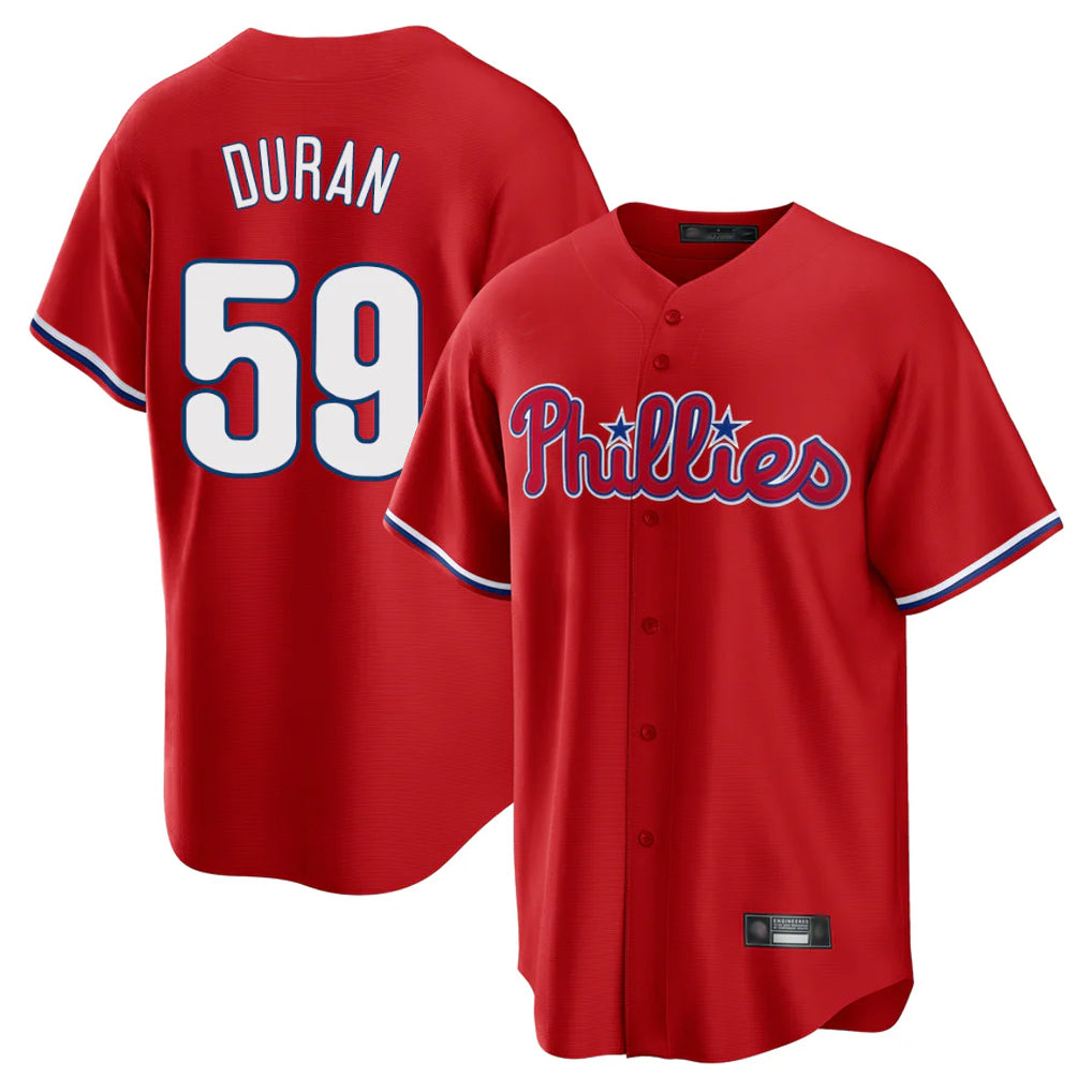P.Phillies #59 Jhoan Duran Player Red Home Game Ddoa Stitched Jerseys