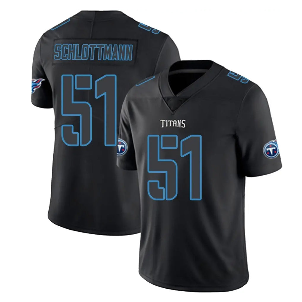T.Titans #51 Austin Schlottmann Player Black Impact Limited Home Game Ddoa Stitched Jerseys