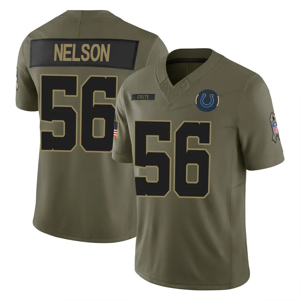 IN.Colts #56 Quenton Nelson Player Olive 2025 Salute To Service Limited Game Ddoa Stitched Jerseys