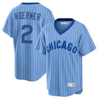 C.Cubs #2 Nico Hoerner Player Blue T-shirt Cooperstown Collection Limited Ddoa Stitched Jerseys