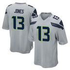S.Seahawks #13 Ernest Jones IV Player Gray Home Game Ddoa Stitched Jerseys