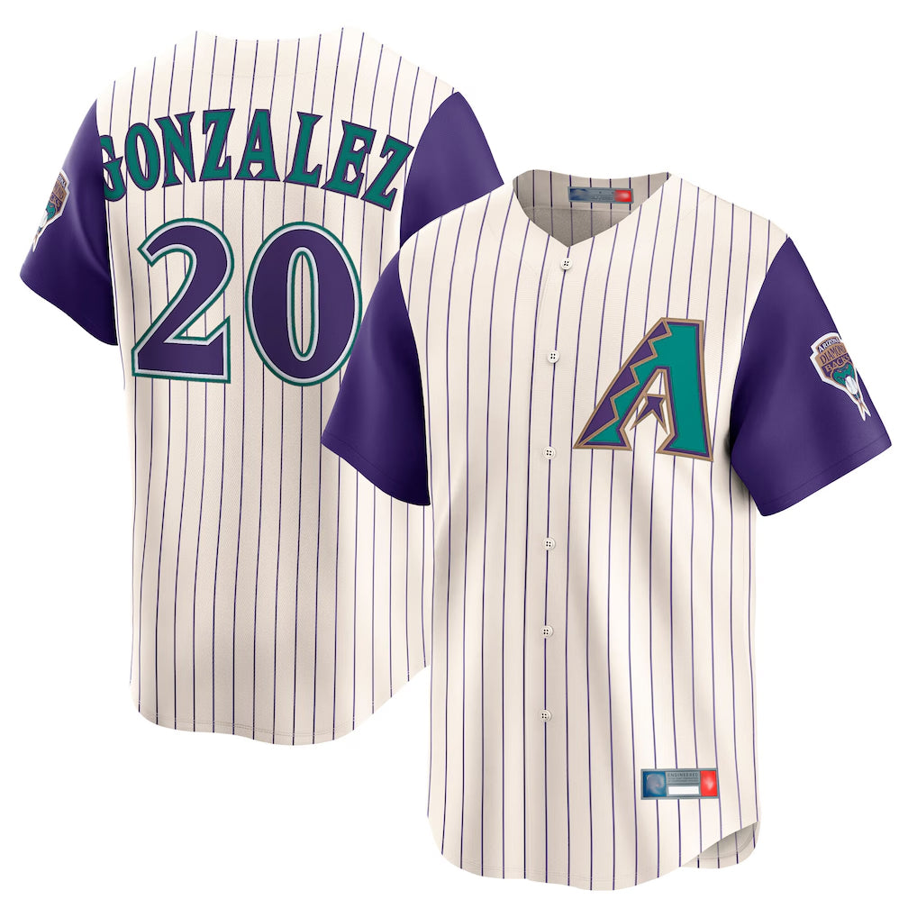 A.Diamondbacks #20 Luis Gonzalez Player Cream Throwback Cooperstown Collection Limited Ddoa Stitched Jerseys