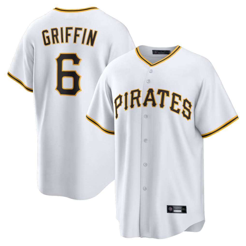 P.Pirates #6 Konnor Griffin Player White Home Game Ddoa Stitched Jerseys