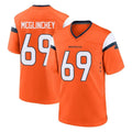 D.Broncos #69 Mike McGlinchey Player Orange Home Game Ddoa Stitched Jerseys