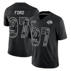 LA.Rams #97 Poona Ford Player Black Limited 2026 Salute to Service Home Game Ddoa Stitched Jerseys