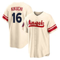 LA.Angels #16 Yusei Kikuchi Player Cream City Connect Home Ddoa Stitched Jerseys