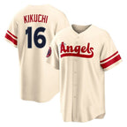 LA.Angels #16 Yusei Kikuchi Player Cream City Connect Home Ddoa Stitched Jerseys