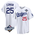 LA.Dodgers #25 Tommy Edman Player White World Series Home Game Ddoa Stitched Jerseys