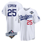LA.Dodgers #25 Tommy Edman Player White World Series Home Game Ddoa Stitched Jerseys