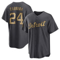 D.Tigers #24 Miguel Cabrera Player Charcoal All-Star Home Game Ddoa Stitched Jerseys