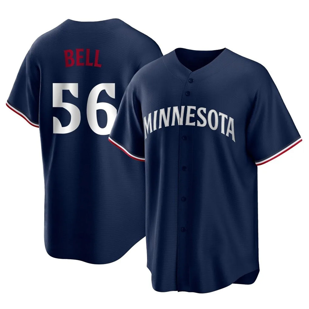 M.Twins #56 Josh Bell Player Navy Replica Alternate Home Ddoa Stitched Jerseys