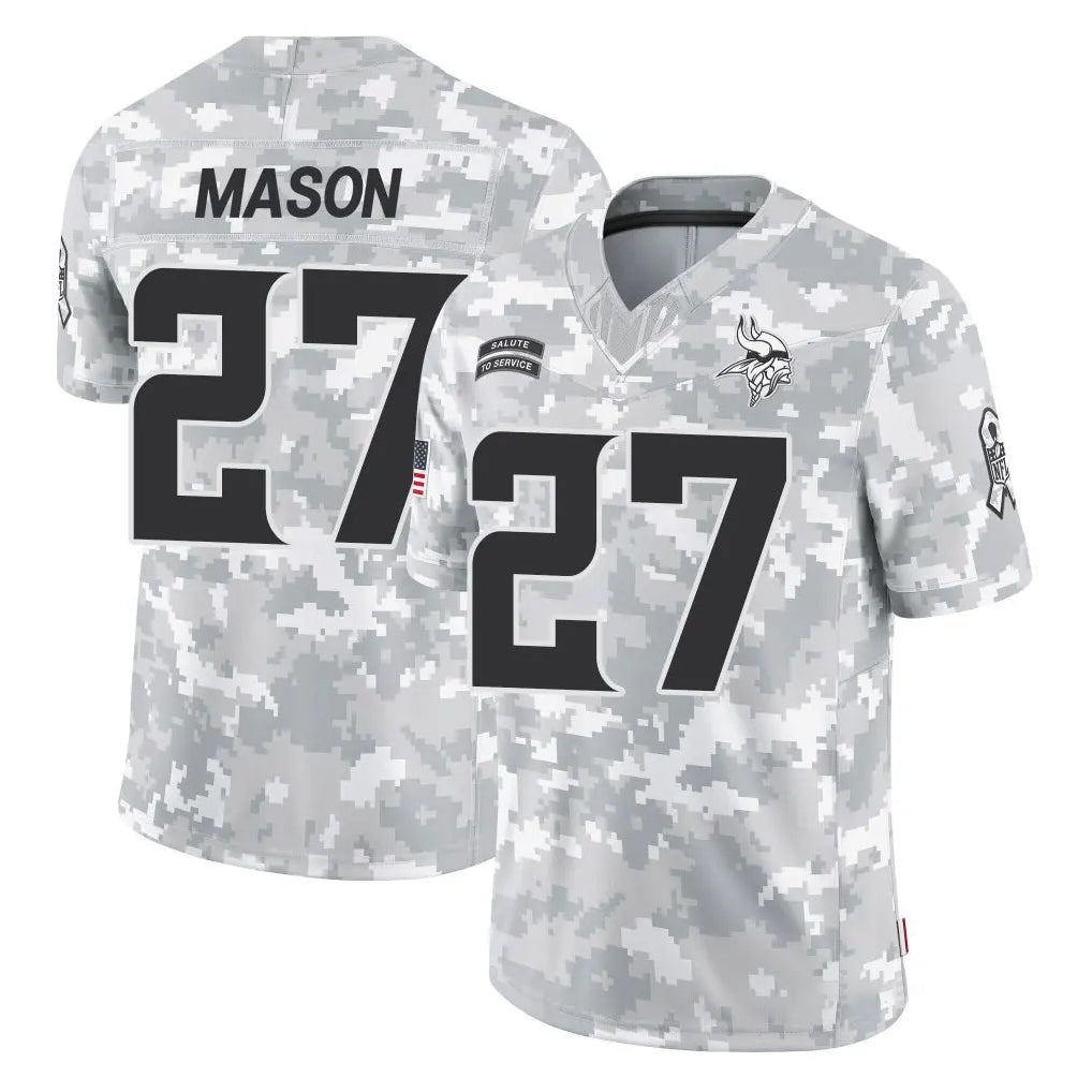 M.Vikings #27 Jordan Mason Player Arctic Camo Salute To Service Limited Game Ddoa Stitched Jerseys