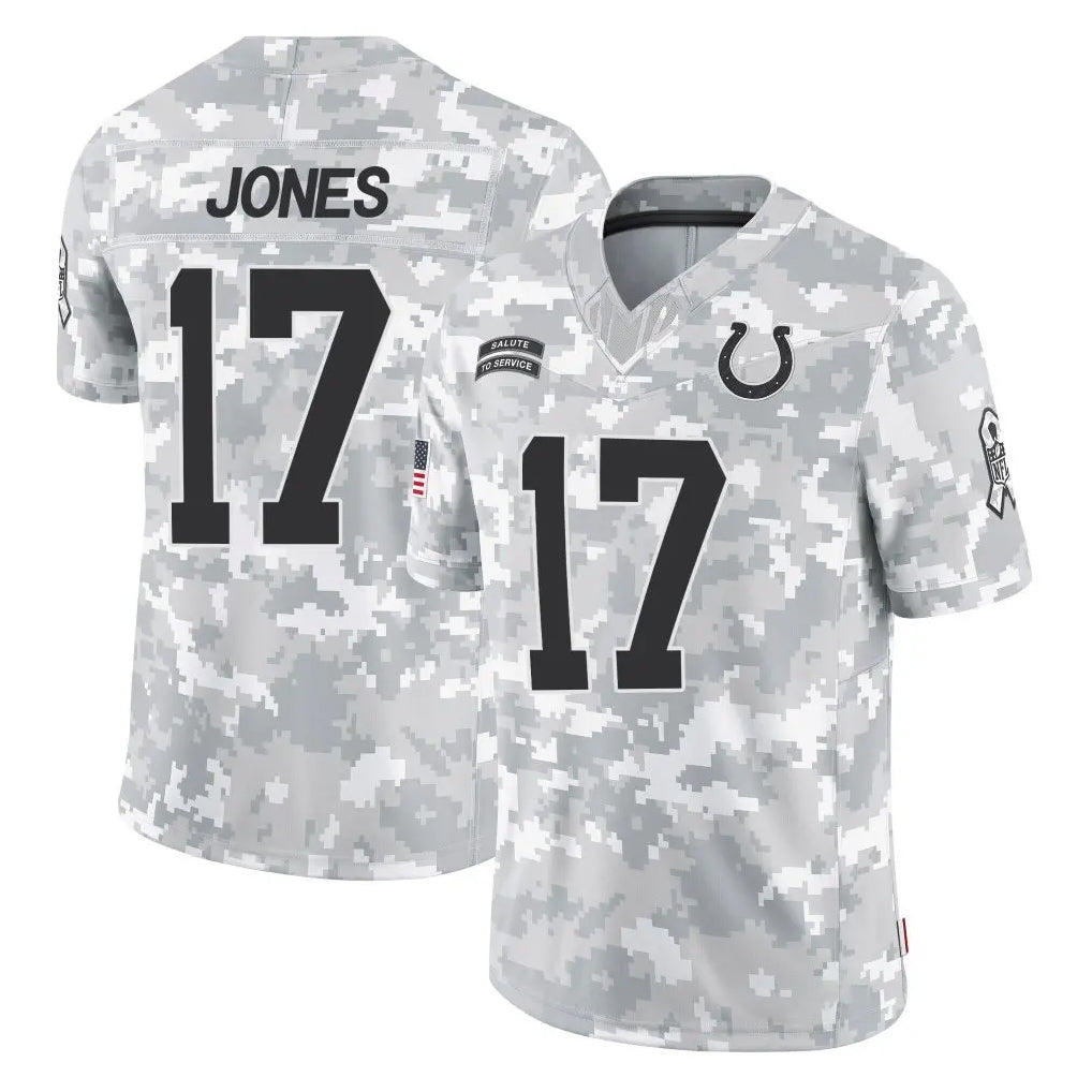 IN.Colts #17 Daniel Jones Player Arctic Camo Salute To Service Limited Game Ddoa Stitched Jerseys