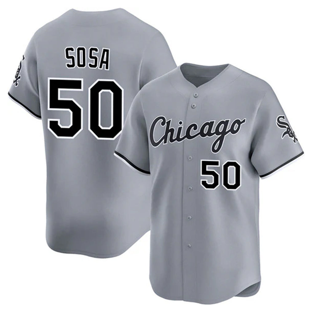 C.White Sox #50 Lenyn Sosa Player Gray Road Limited Home Ddoa Stitched Jerseys