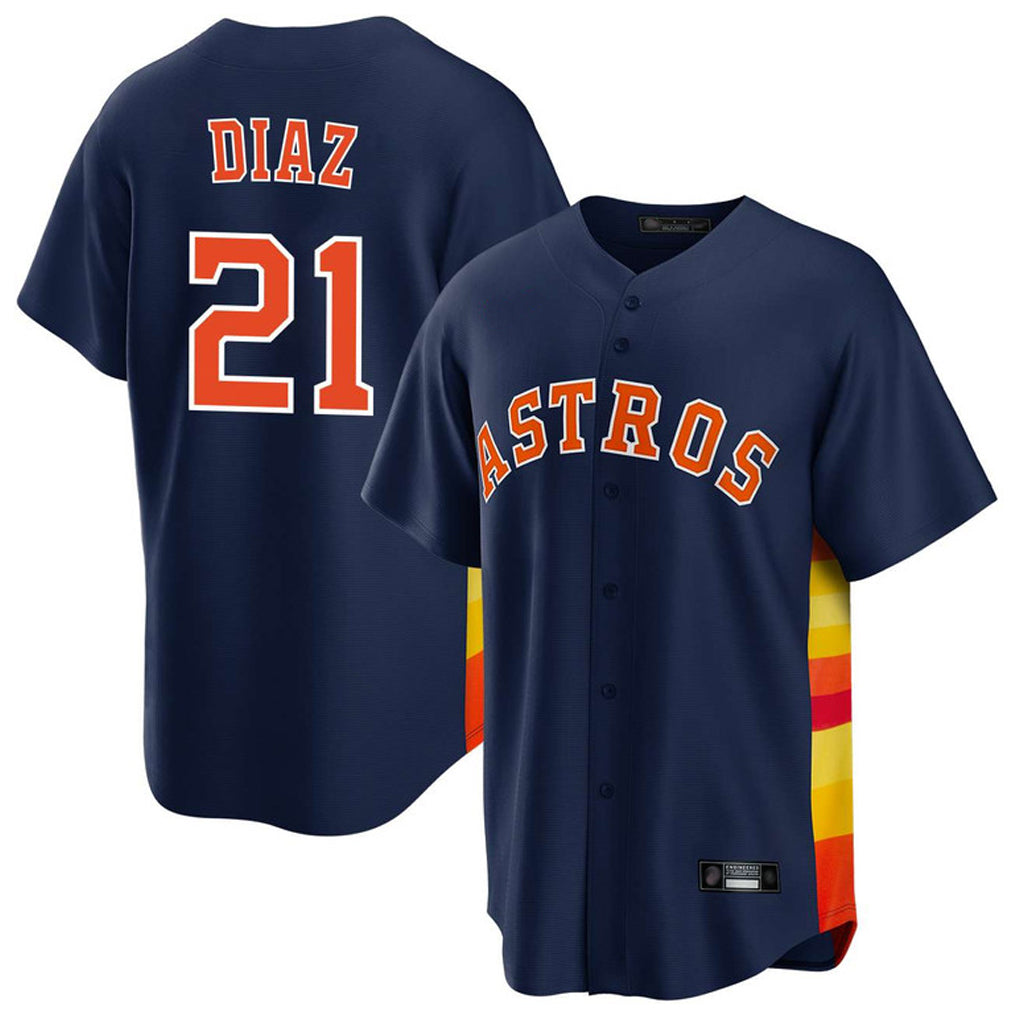 H.Astros #21 Yainer Diaz Player Navy Home Game Ddoa Stitched Jerseys