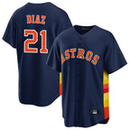 H.Astros #21 Yainer Diaz Player Navy Home Game Ddoa Stitched Jerseys
