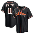 H.Astros #11 Cam Smith Player Black Fashion Out Home Game Ddoa Stitched Jerseys