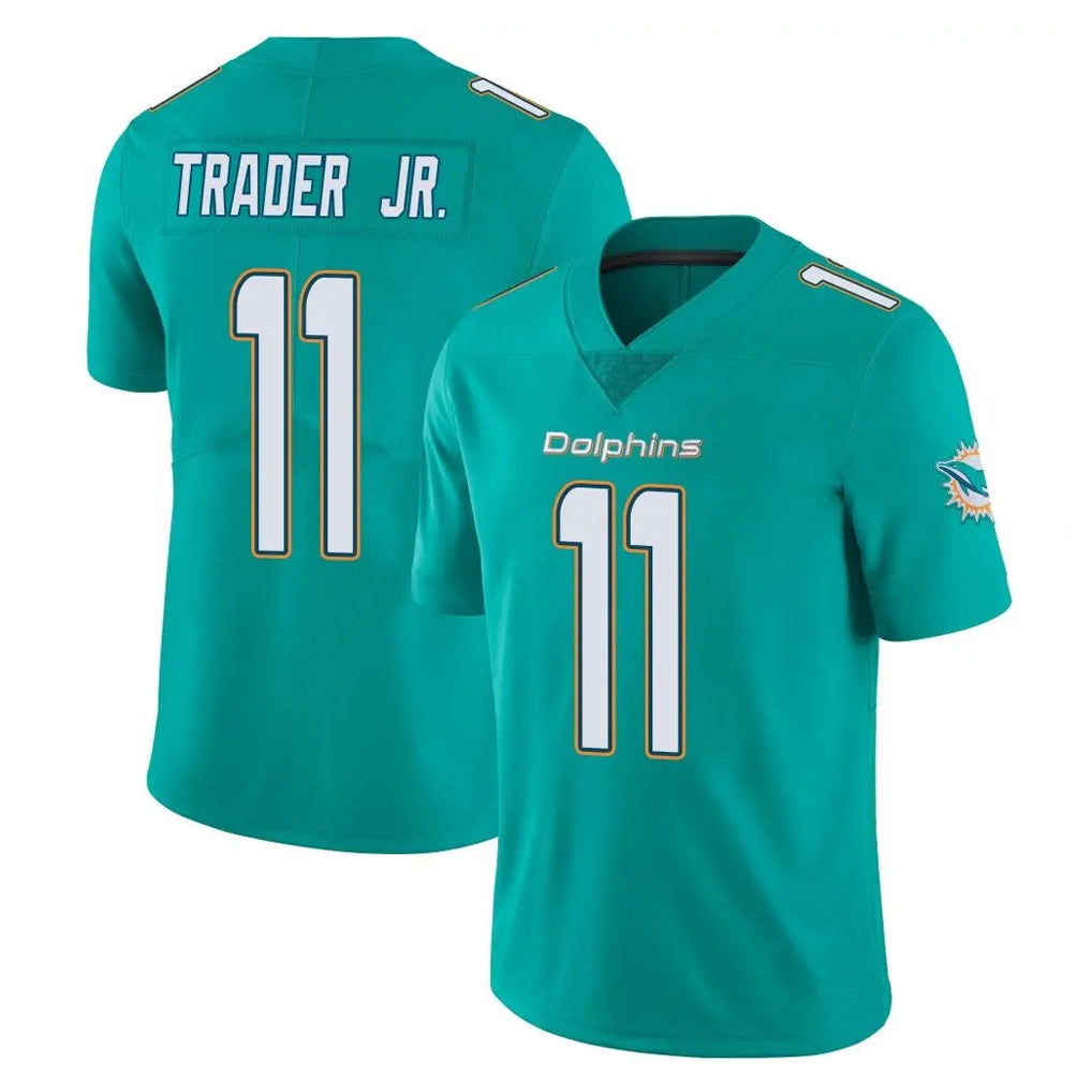M.Dolphins #11 Dante Trader Jr. Player Aqua Limited Vapor Untouchable Home Game Ddoa Stitched Jerseys