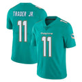M.Dolphins #11 Dante Trader Jr. Player Aqua Limited Vapor Untouchable Home Game Ddoa Stitched Jerseys