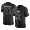 P.Eagles #26 Saquon Barkley Player Black Reflective Limited Home Game Ddoa Stitched Jerseys