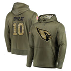 A.Cardinals #10 Josh Sweat Player Olive Salute to Service Pullover Hoodie Home Game Ddoa Stitched Jerseys