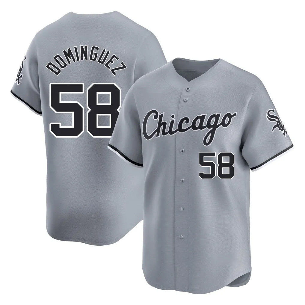 C.White Sox #58 Seranthony Dom¨ªnguez Player Gray Road Limited Home Ddoa Stitched Jerseys