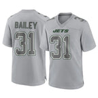 NY.Jets #31 David Bailey Player Gray Limited Atmosphere Fashion Home Game Ddoa Stitched Jerseys