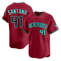 A.Diamondbacks #41 Carlos Santana Player Red Limited Home Game Ddoa Stitched Jerseys