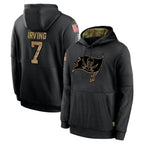 TB.Buccaneers #7 Bucky Irving Player Black Salute to Service Sideline Performance Pullover Hoodies Home Game Ddoa Stitched Jerseys