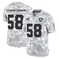 LV.Raiders #58 Jackson Powers-Johnson Player Arctic Camo Salute To Service Limited Game Ddoa Stitched Jerseys
