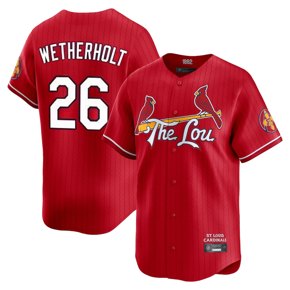 St. Louis Cardinals #26 JJ Wetherholt Player Red City Connect Limited Ddoa Stitched Jerseys
