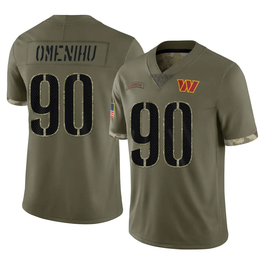 W.Commanders #90 Charles Omenihu Player Olive Salute To Service Limited Home Game Ddoa Stitched Jerseys
