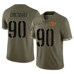 W.Commanders #90 Charles Omenihu Player Olive Salute To Service Limited Home Game Ddoa Stitched Jerseys