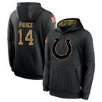 IN.Colts #14 Alec Pierce Player Black Salute to Service Hoodies Limited Game Ddoa Stitched Jerseys