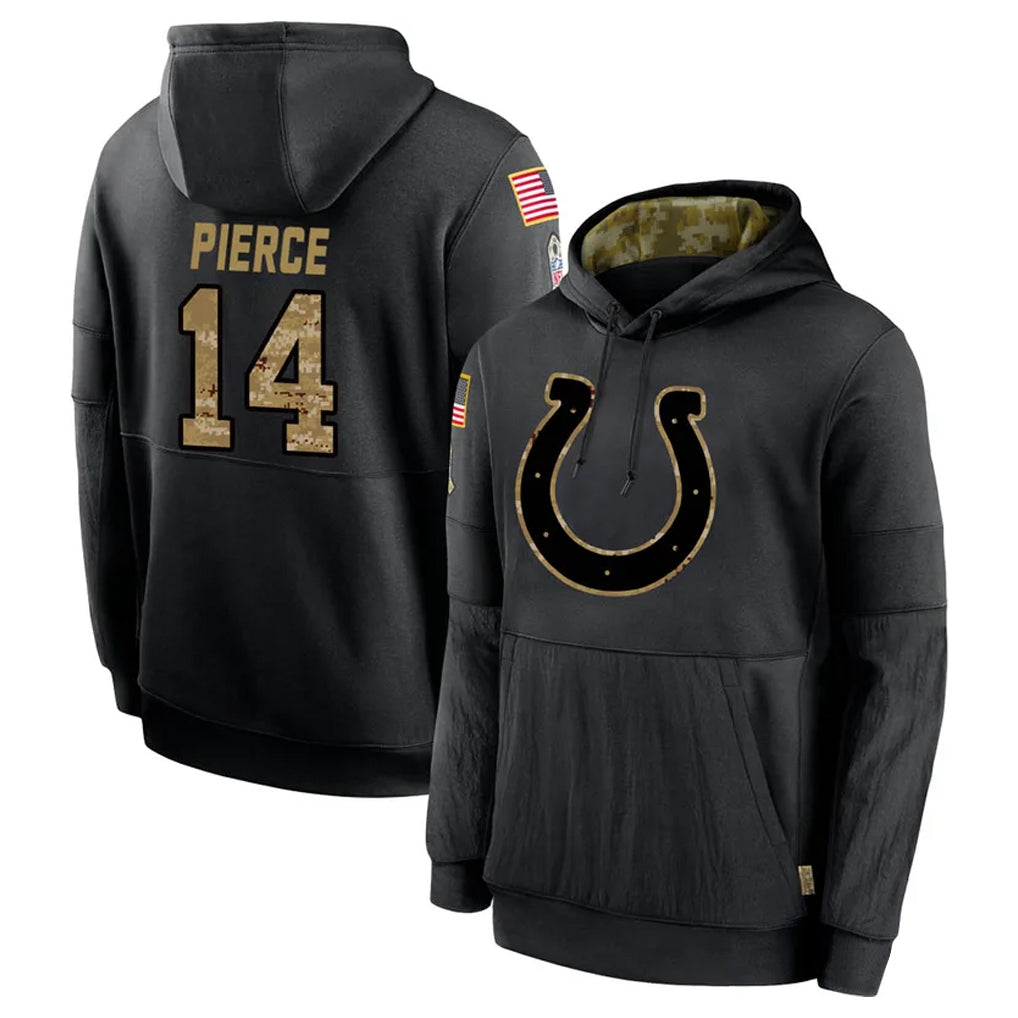 IN.Colts #14 Alec Pierce Player Black Salute to Service Hoodies Limited Game Ddoa Stitched Jerseys