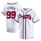A.Braves #99 Spencer Strider Player White Limited Home Game Ddoa Stitched Jerseys