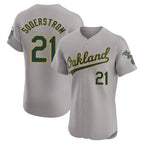 Athletics #21 Tyler Soderstrom Player Gray Road Limited Elite Home Game Ddoa Stitched Jerseys